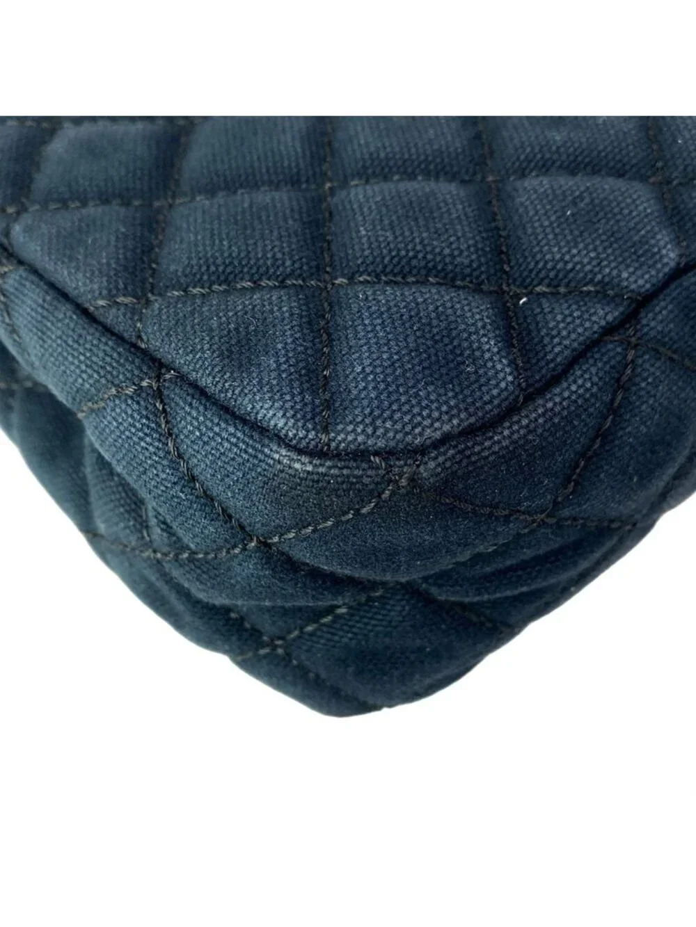 Chanel Shoulder Bag Quilted Cruise Line Dark Navy Chain Silver